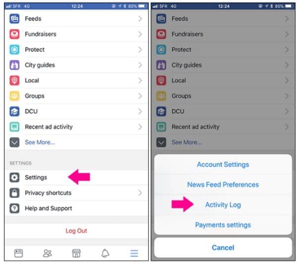 ลบประวัติการค้นหาบน facebook