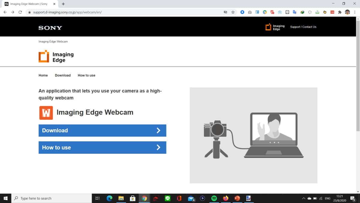วิธีใช้กล้อง SONY เป็นเว็บแคม