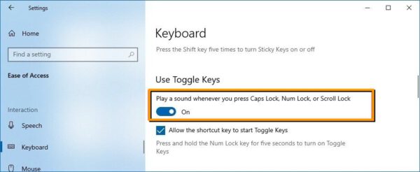 วิธีตั้งค่าคีย์บอร์ด Windows เปิดเสียงปุ่ม Caps Lock จะได้รู้ว่ากดอยู่ ...