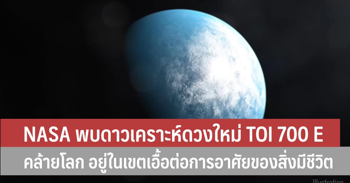 NASA พบดาวเคราะหดวงใหม TOI 700 E ลกษณะคลายโลก อยในเขตเออตอการ