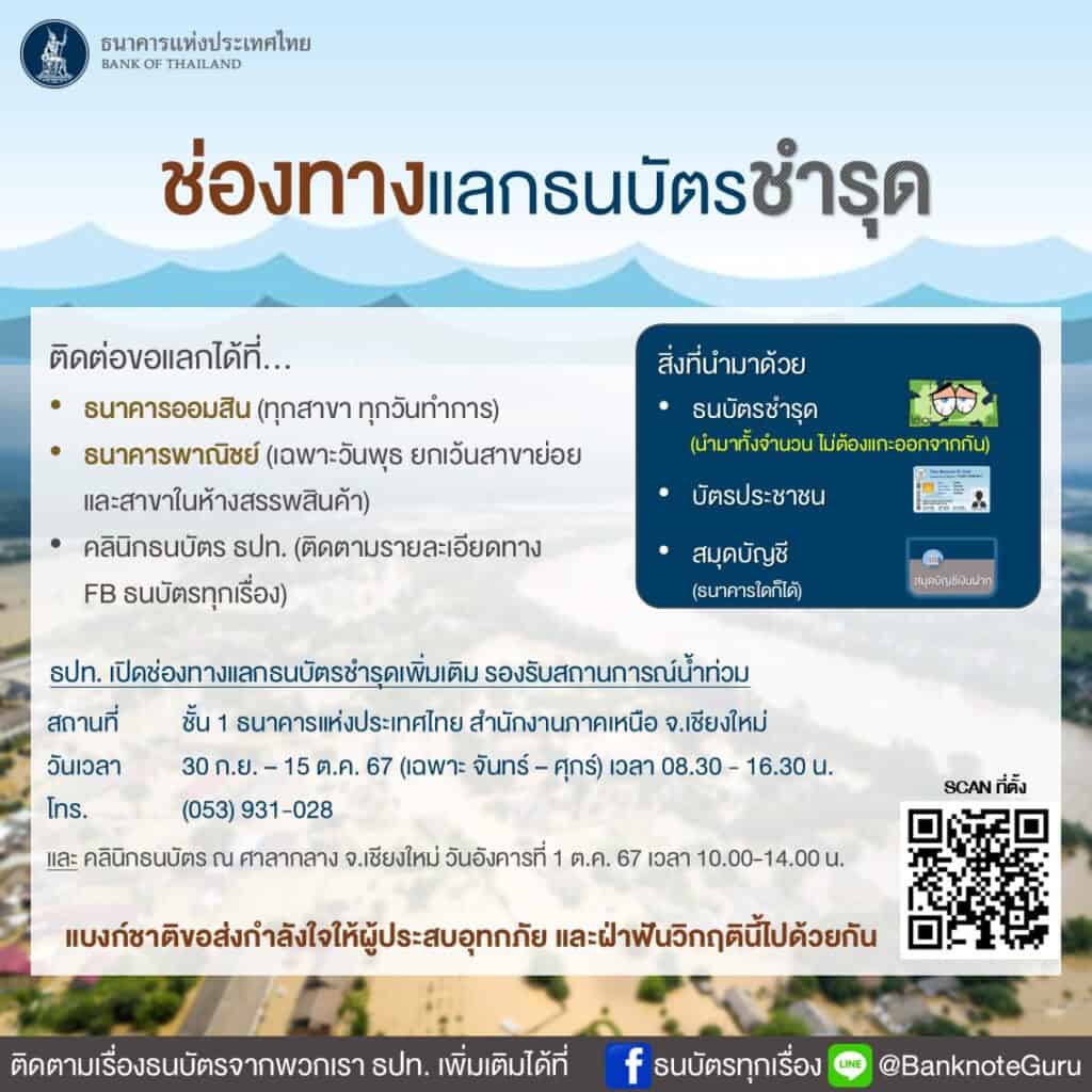 ธนบัตรชํารุดแลกได้ไหม