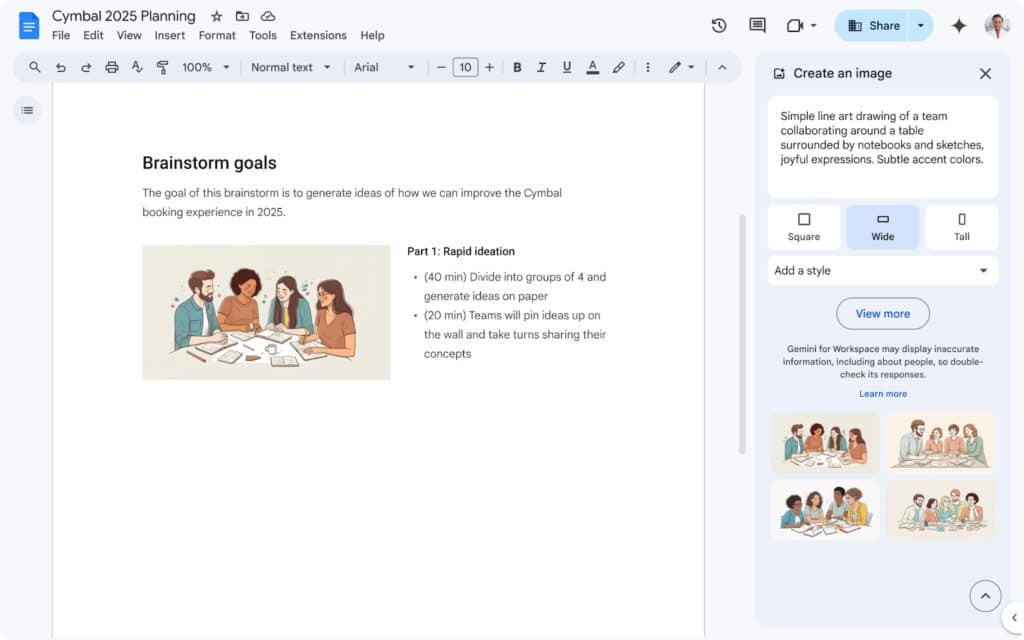 วิธีสร้างภาพด้วย AI บน Google Docs 