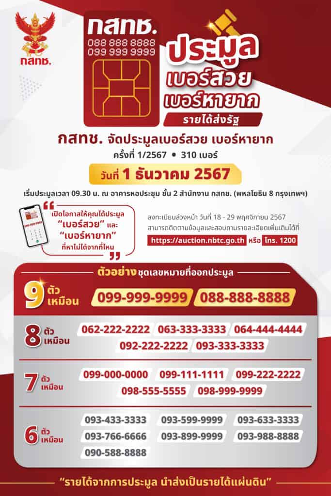 กสทช. จัดประมูลเบอร์สวย