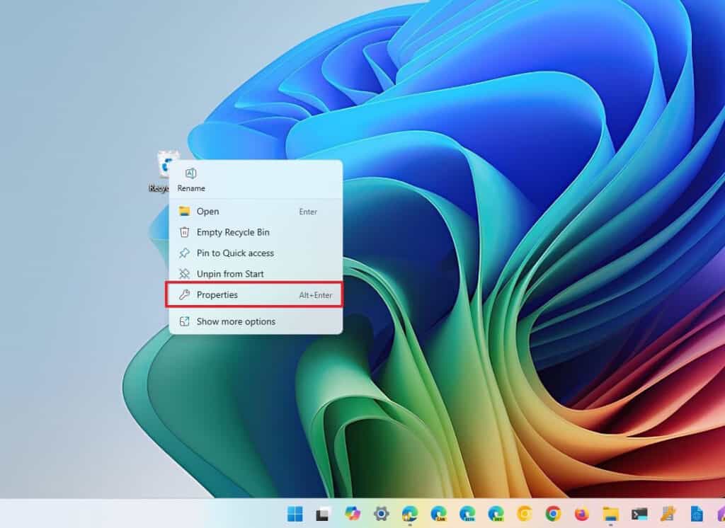 ตั้งค่า Recycle bin บน Windows11