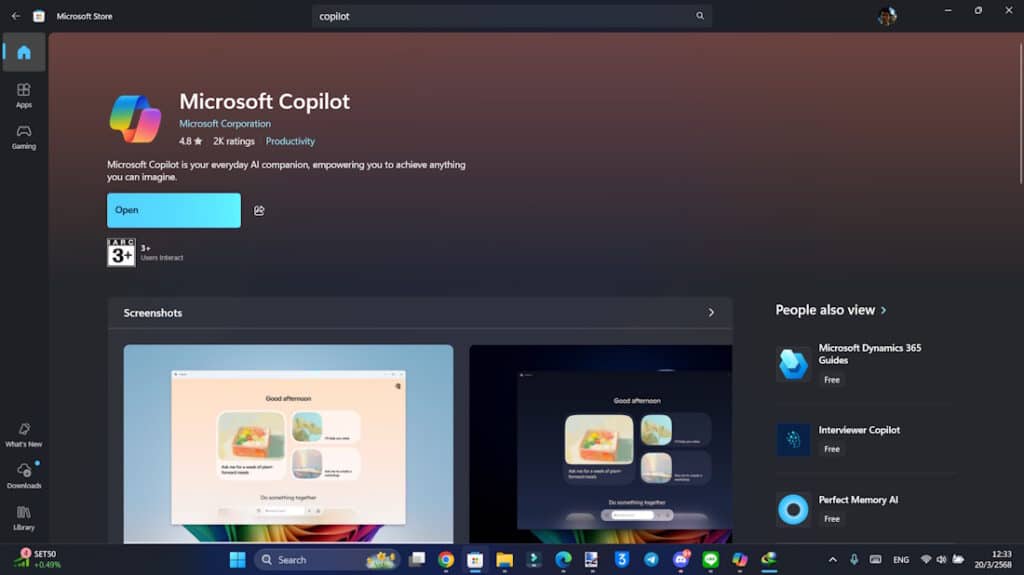 Copilot Windows11 หาย