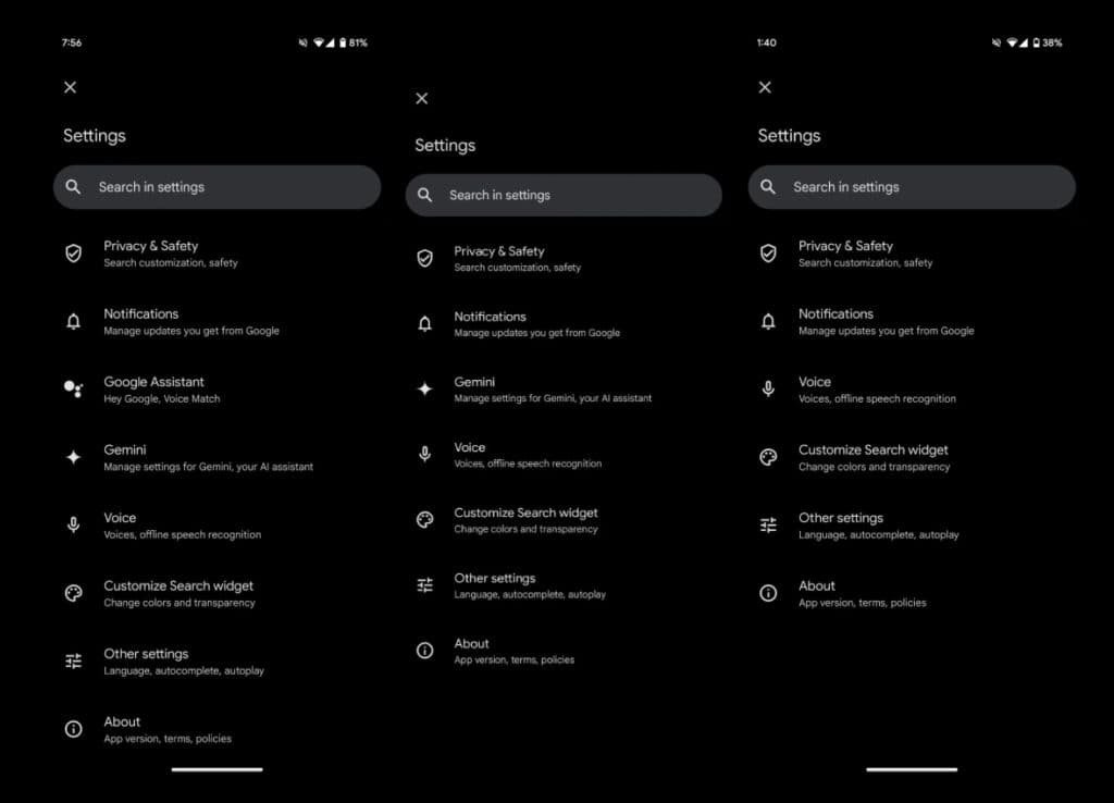 เมนูตั้งค่า Google Assistant หาย