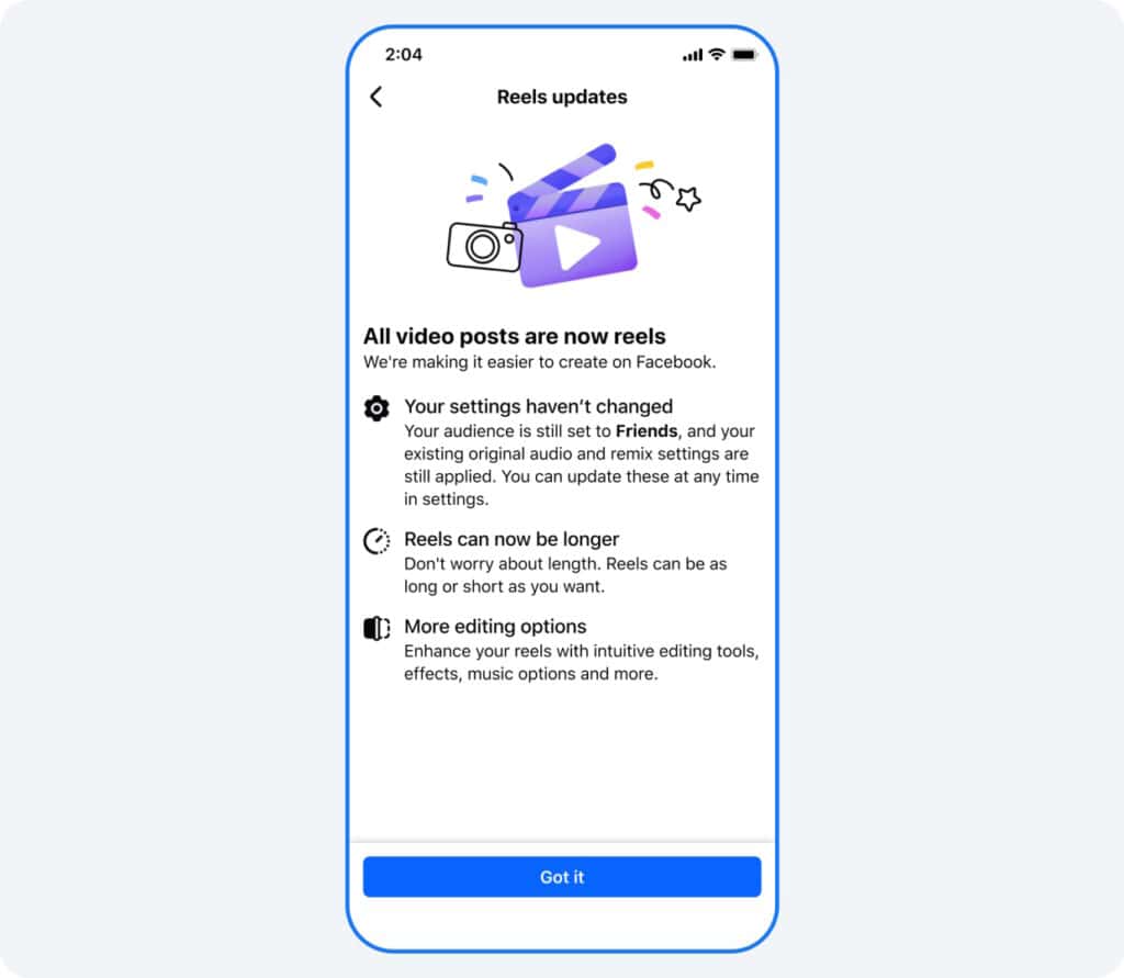 Facebook อัปเดตวิดีโอเป็น Reels