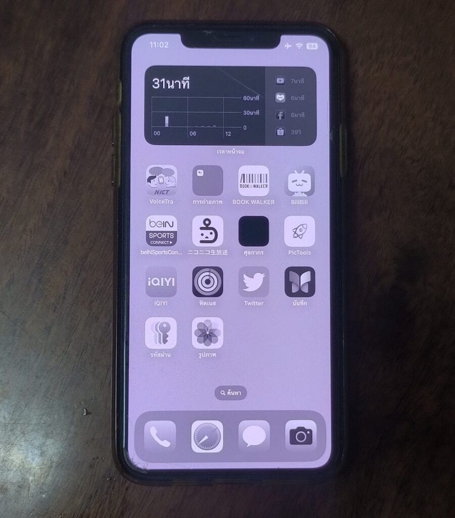 วิธีทำไอโฟนเป็นจอขาวดำ