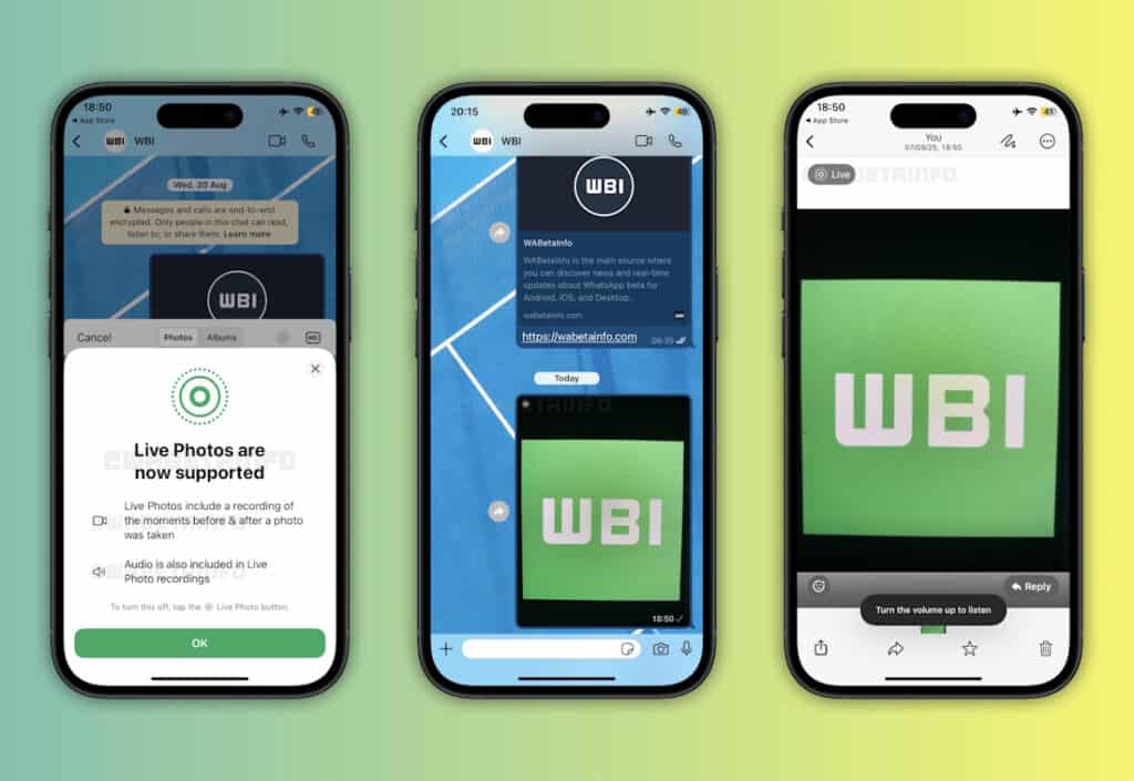 WhatsApp iOS ส่งภาพ Live Photos