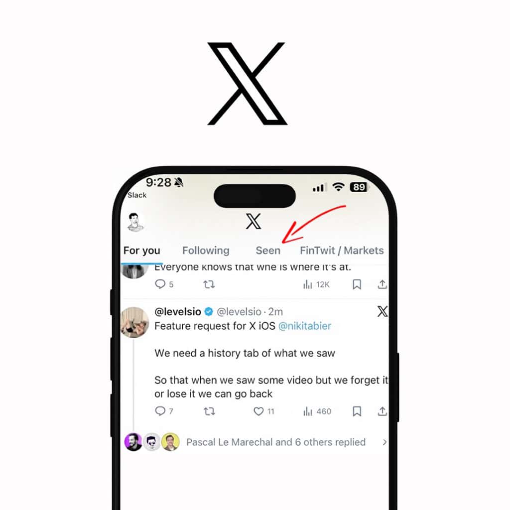 X เพิ่มแท็บ Seen