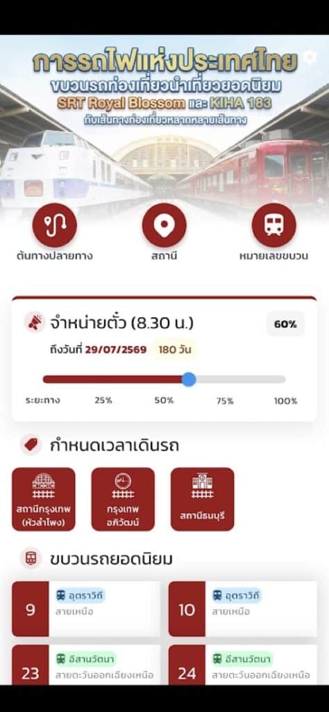 วิธีเช็กตารางรถไฟผ่านมือถือด้วย SRT Timetable