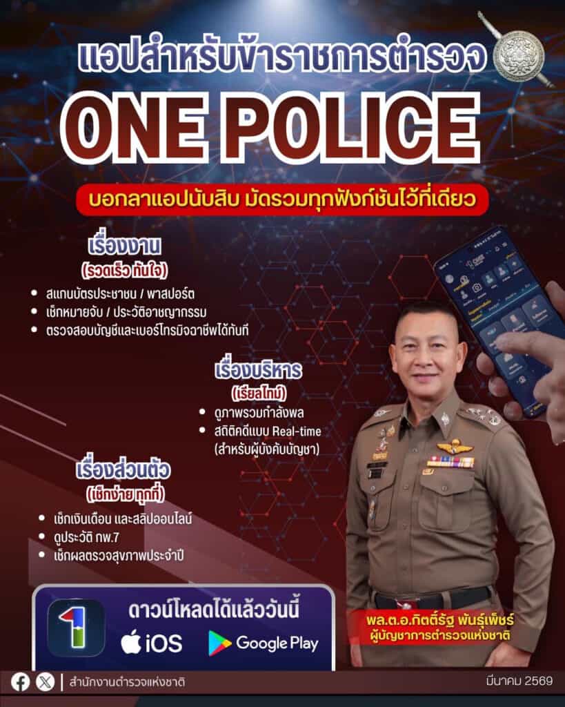 เปิดตัวแอป OnePolice