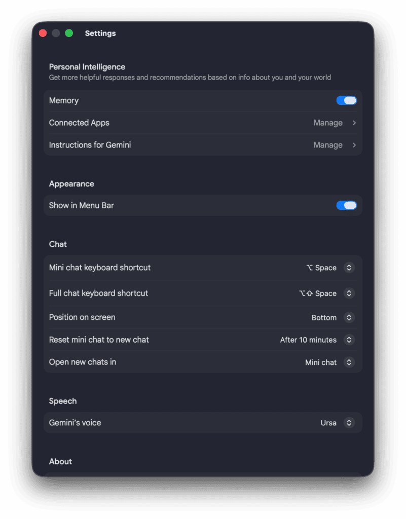วิธีใช้แอป Gemini บน Mac