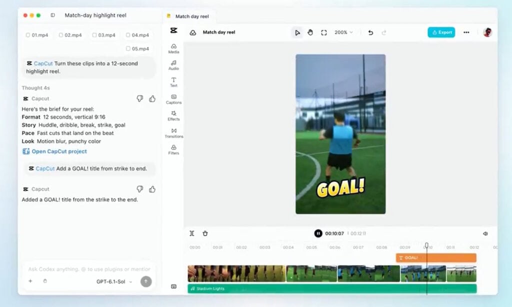 เปิดตัว CapCut ใน ChatGPT