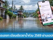 ขั้นตอนลงทะเบียนเยียวยาน้ําท่วม 2569